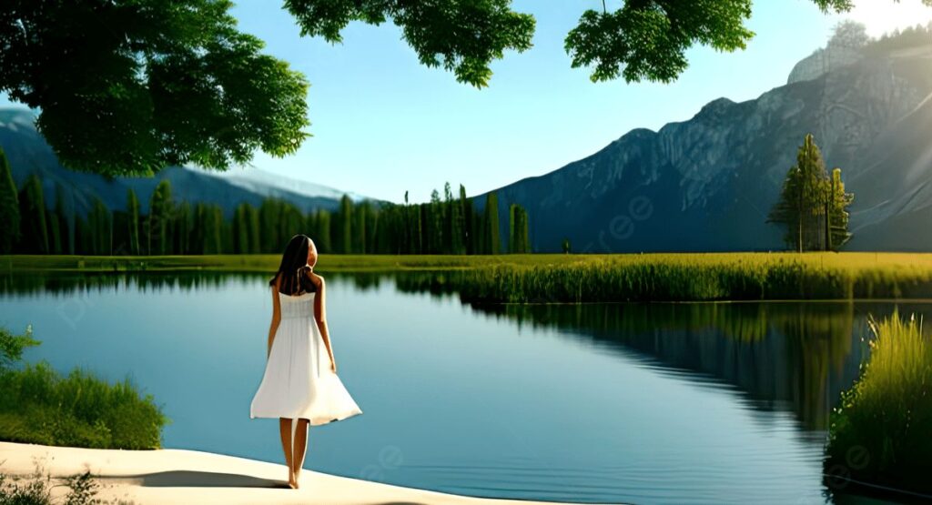 Person enjoying sunrise while sending inspirational good morning wishes, feeling motivated and positive.