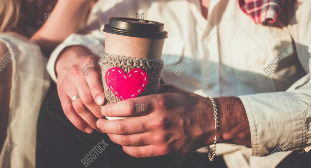 Romantic good morning coffee with roses