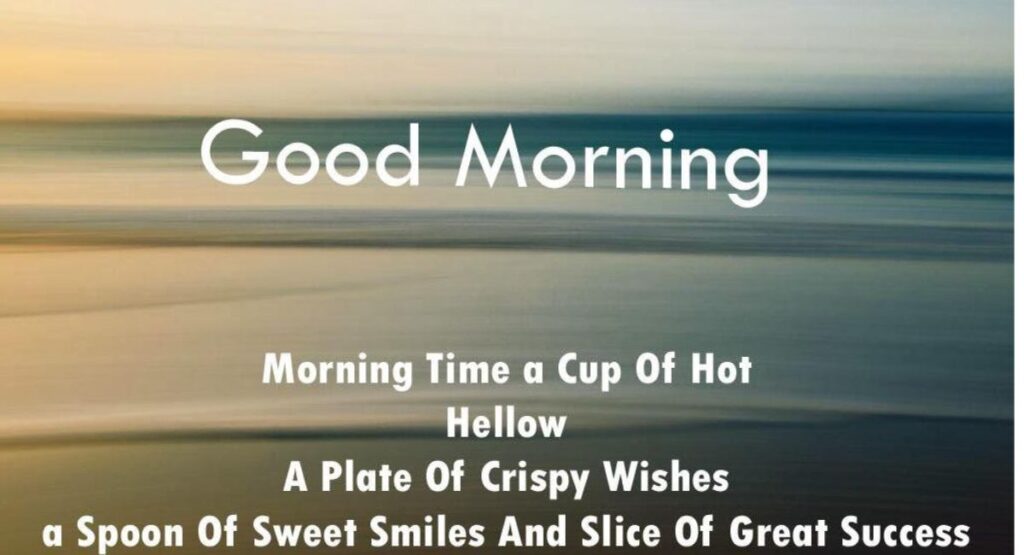 Good morning wishes concept with a happy person enjoying sunrise and sending a morning message on smartphone.