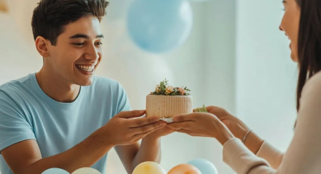 Short birthday wishes for brother with simple and happy celebration scene